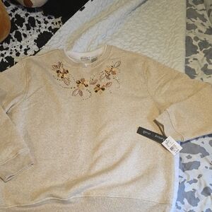 Embroidered Beige Sweater